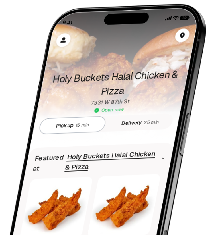 Holy Buckets Halal Chicken & Pizza app preview