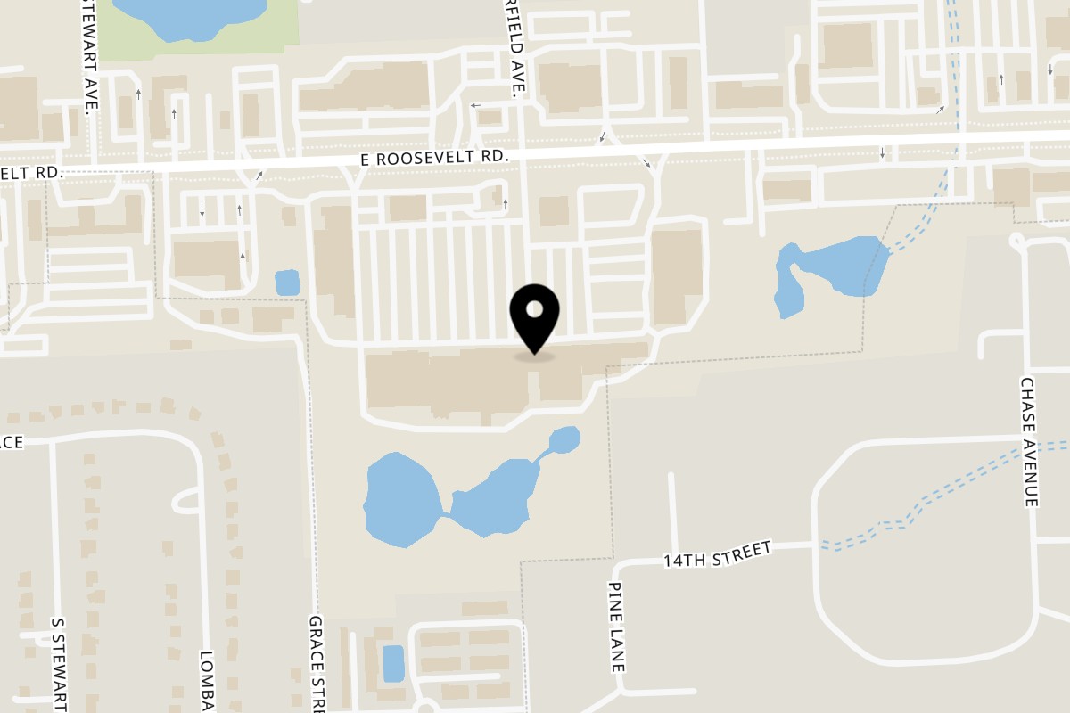 Map showing the location of Holy Buckets Halal Chicken & Chicken Lombard on 507 E Roosevelt Rd in Lombard